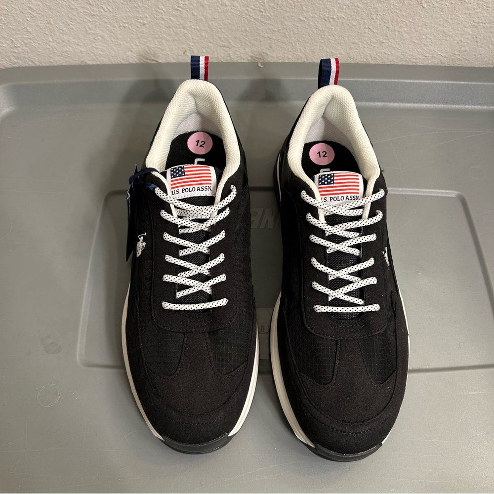 U.S. Polo Assn. Black and White Sneakers with Modern Design